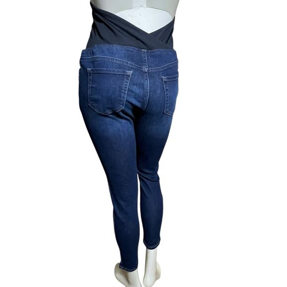 Isabel Maternity Skinny Jeans Size 2/26R Dark Wash Over-Belly Panel Fair Trade - Picture 3 of 16
